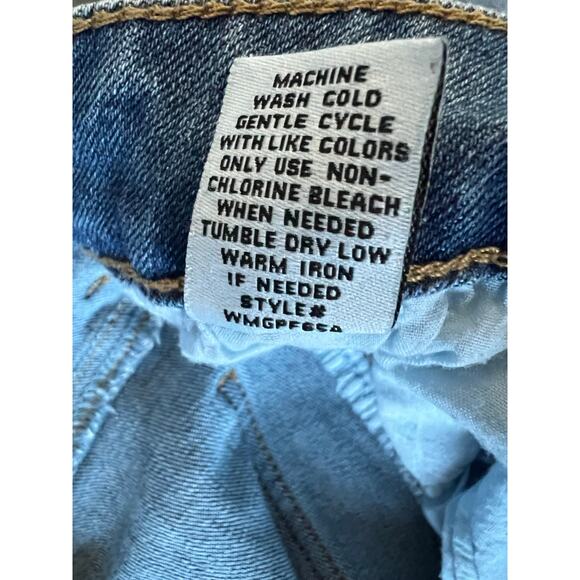 Madden NYC Junior's Patchwork ULTRA High Rise Flare Boot Cut Blue Jeans Sz 11 - Picture 10 of 10